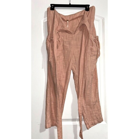 Free People Women's Keep It Going Cotton Wrap Harem Pant in Pink Size M NWT N - Picture 2 of 7